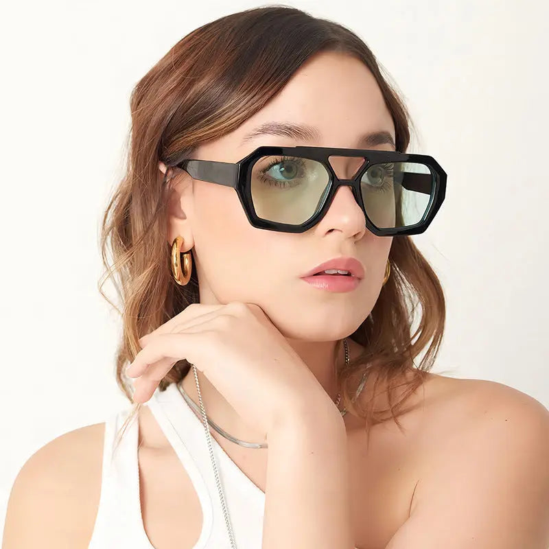 2024's latest fashionable, aviator-style sunglasses with double bridges AQP-STORE