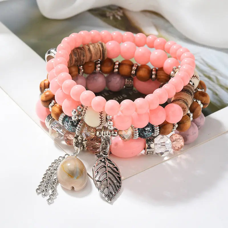 European and American jewelry Bohemian spring and summer multi-layer elastic rope hand-beaded bracelet natural shell bracelet S004 AQP-STORE
