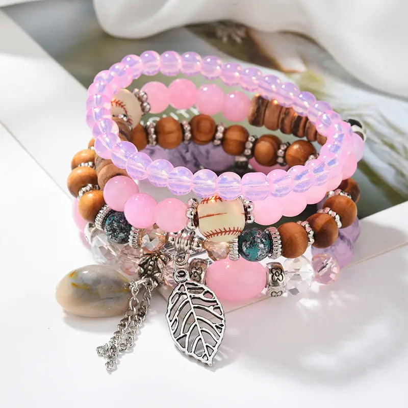 European and American jewelry Bohemian spring and summer multi-layer elastic rope hand-beaded bracelet natural shell bracelet S004 AQP-STORE
