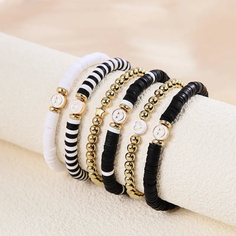 European and American cross-border new color crystal beaded butterfly pendant bracelet multi-layered elastic bracelet set for women AQP-STORE