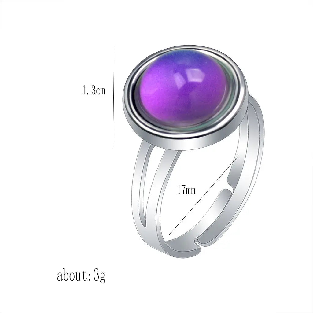 Cross border hot selling fashionable and sweet gemstones, temperature sensitive color changing set, earrings, necklaces, rings, bracelets, jewelry, five piece set AQP-STORE