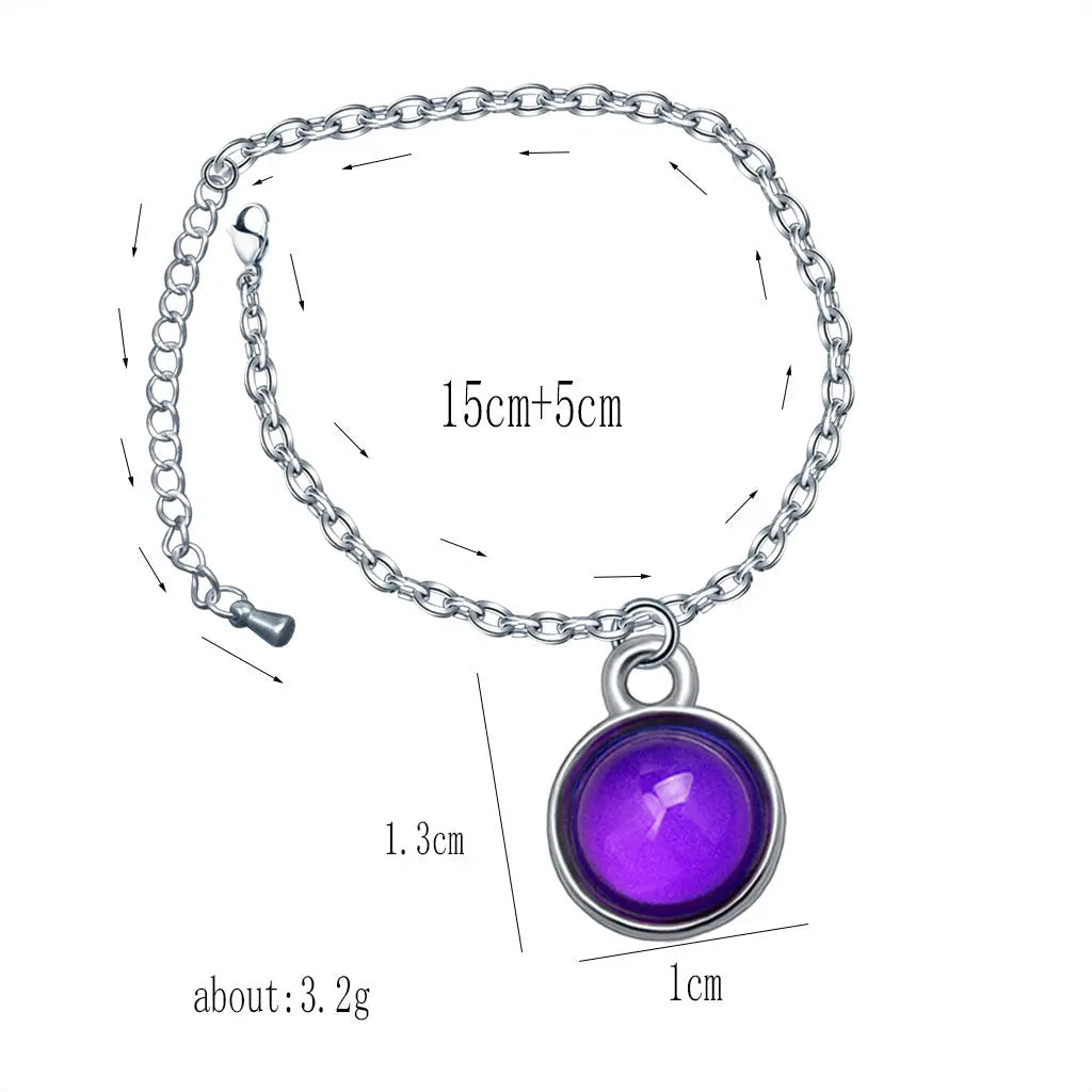 Cross border hot selling fashionable and sweet gemstones, temperature sensitive color changing set, earrings, necklaces, rings, bracelets, jewelry, five piece set AQP-STORE