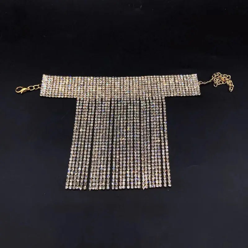 Fashionable claw chain with diamond tassels, adjustable ankle chain, women's jewelry, rhinestone foot rings, sexy bride gift foot accessories AQP-STORE
