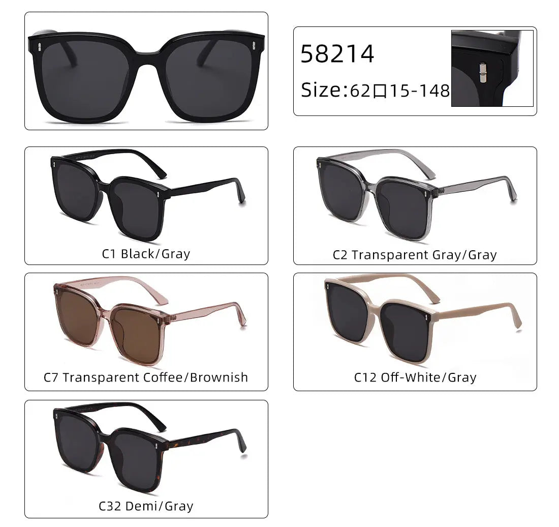 58214 2021 new style sunglasses for women retro large frame square tr90 glasses fashion trend polarized sunglasses for men AQP-STORE