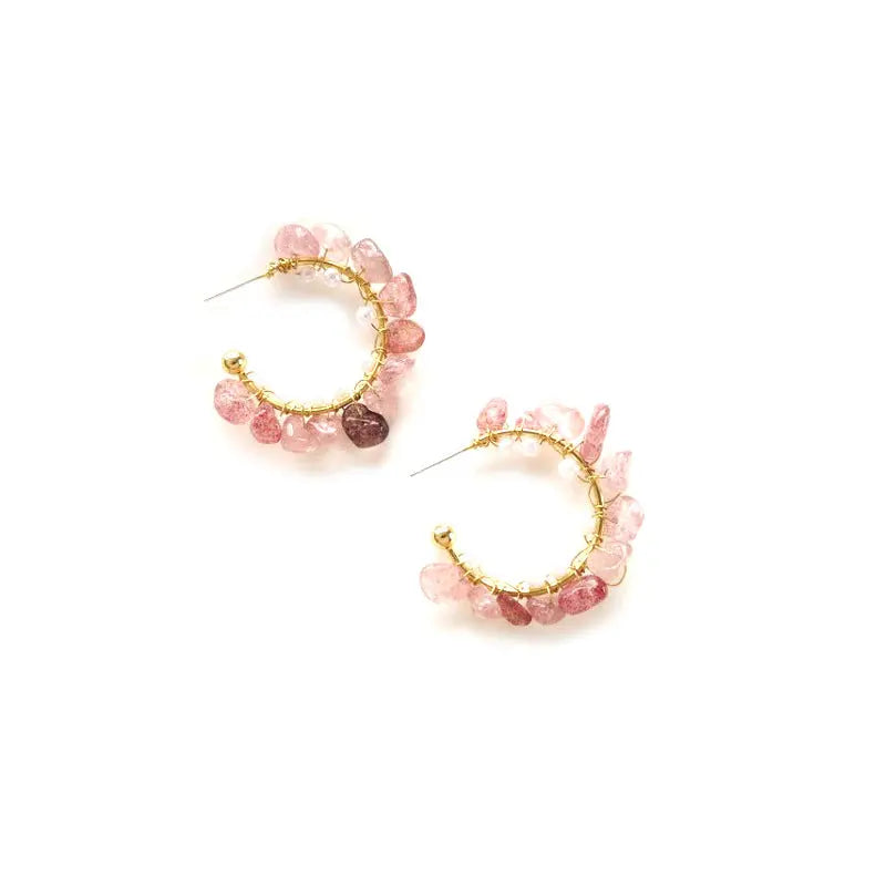 Classic C-shaped earrings made from genuine 925 Sterling Silver featuring sparkling crystals AQP-STORE