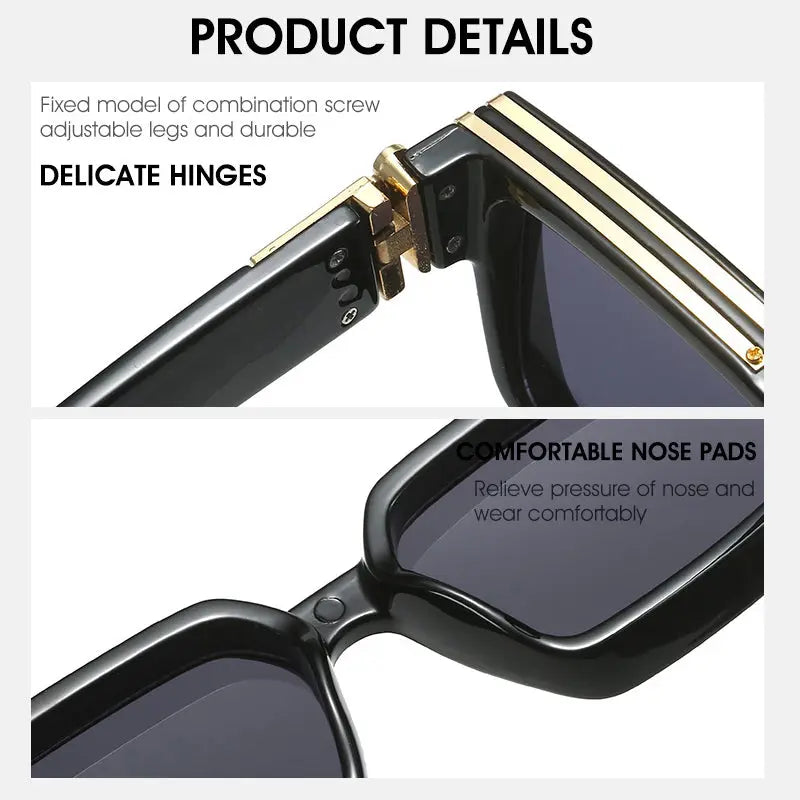 Millionaire square frame sunglasses 86367 European and American color men's and women's sunglasses cross-border modern fashion sunglasses AQP-STORE