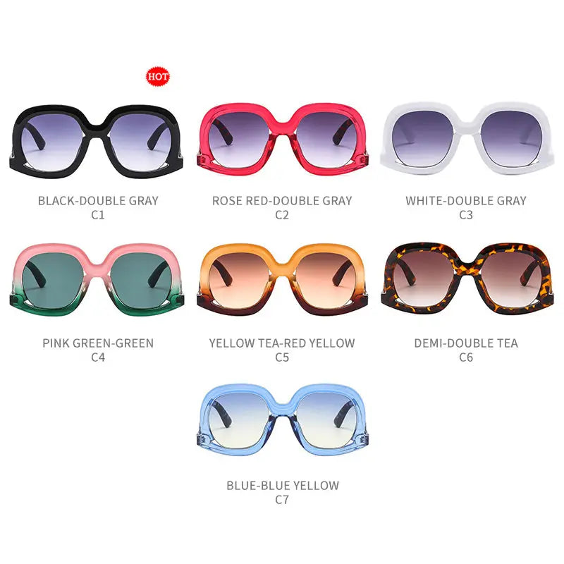 2024 New European and American Fashionable Women's Sunscreen Sunglasses Large Frame Irregular Frame Street Photography Cross-Border Sunglasses AQP-STORE