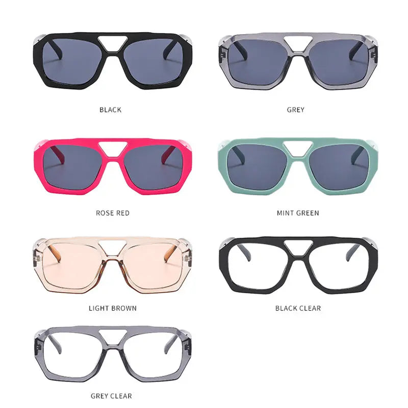2024's latest fashionable, aviator-style sunglasses with double bridges AQP-STORE