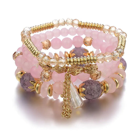 Exotic style tassel multi-layer bracelet European and American new women's hand jewelry cross-border crystal temperament bracelet jewelry wholesale AQP-STORE