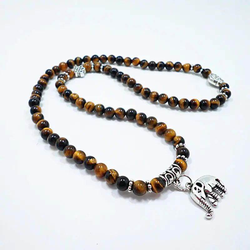 S466 European and American crystal tiger eye stone bracelet hand ornaments retro multi-layer elephant tiger eye stone pendant bracelet jewelry AQP-STORE
