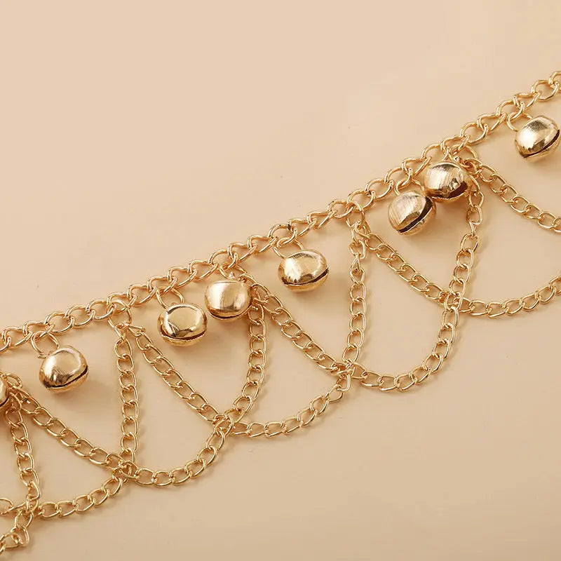 European and American cross-border trend personalized bell multi-layer chain bracelet ins internet celebrity simple temperament Korean style cute hand ornaments AQP-STORE