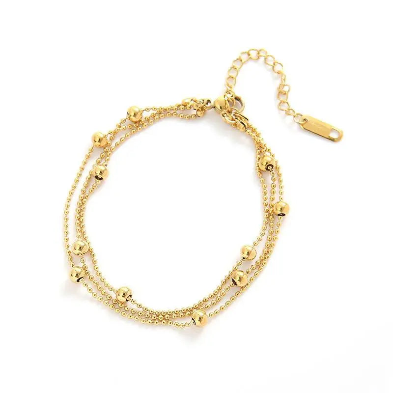Not afraid of water three-layer titanium steel bracelet for women ins style sweet cool style light luxury European and American simple bracelet personalized bracelet AQP-STORE