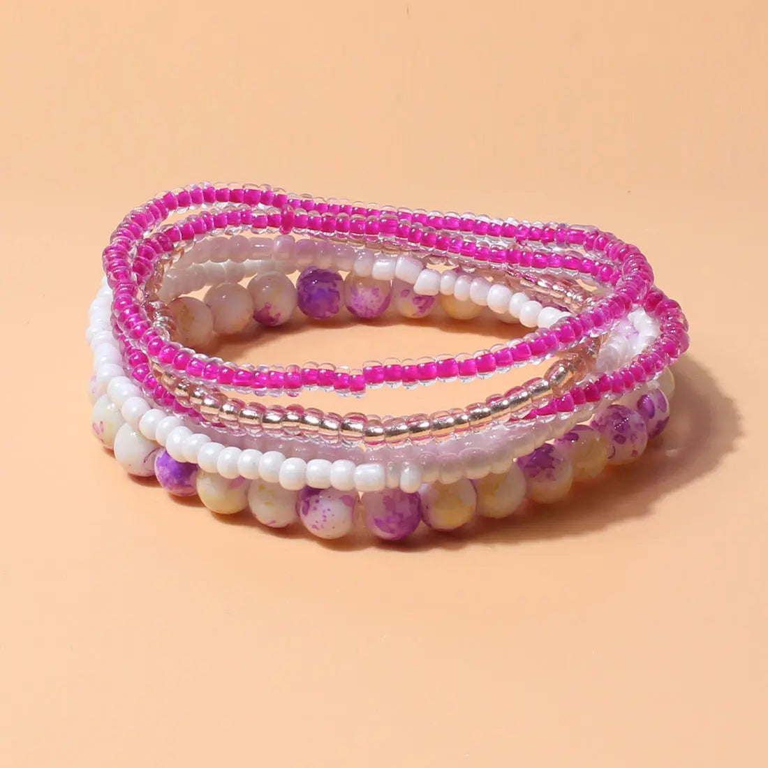 European and American cross-border personalized ins style hand jewelry bohemian style rice beads acrylic multi-layer bracelet for women F16320 AQP-STORE