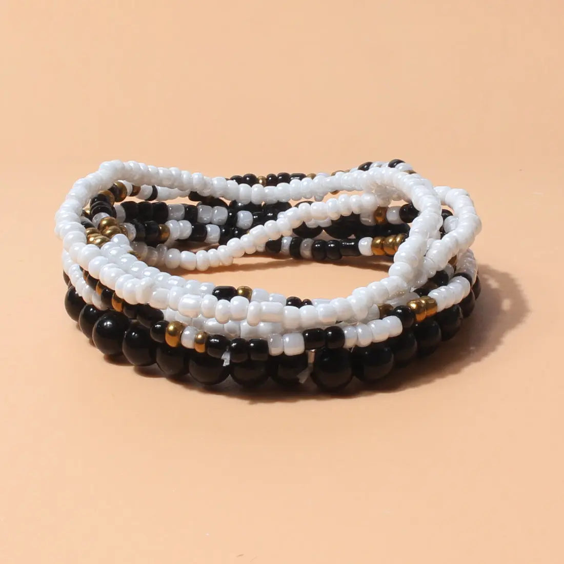 European and American cross-border personalized ins style hand jewelry bohemian style rice beads acrylic multi-layer bracelet for women F16320 AQP-STORE