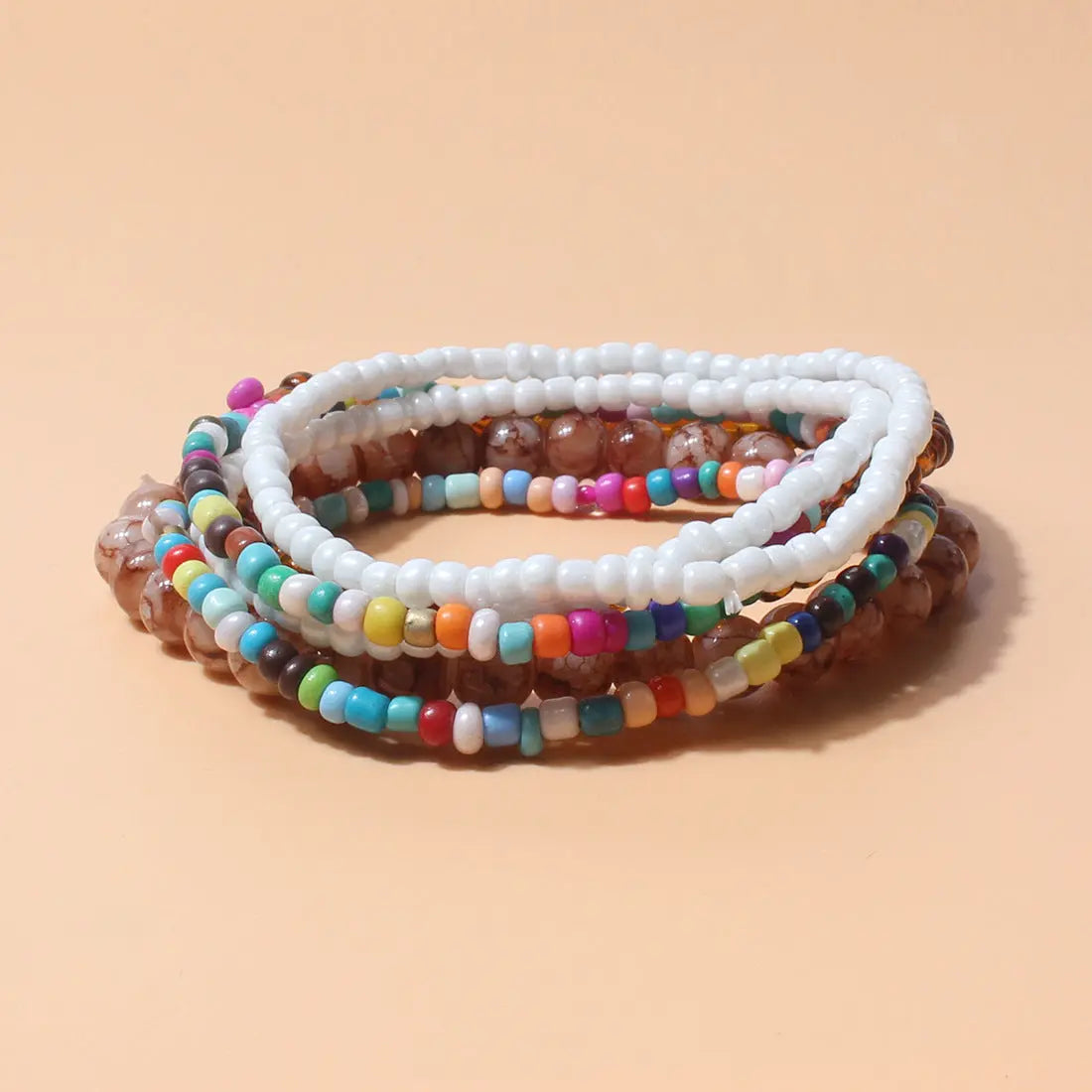 European and American cross-border personalized ins style hand jewelry bohemian style rice beads acrylic multi-layer bracelet for women F16320 AQP-STORE