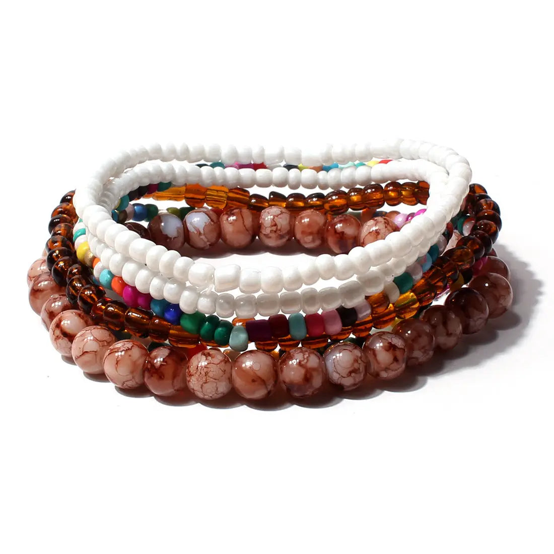 European and American cross-border personalized ins style hand jewelry bohemian style rice beads acrylic multi-layer bracelet for women F16320 AQP-STORE