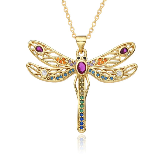 European and American trendy cute style copper plated genuine gold zircon bear pendant necklace, female niche personality collarbone chain new AQP-STORE