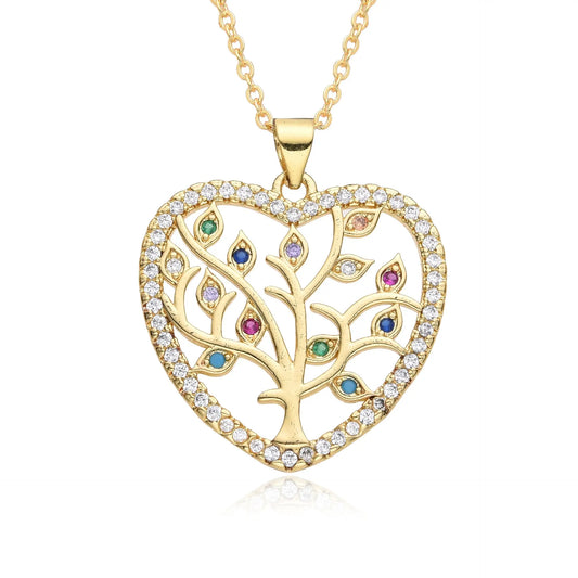 European and American minimalist zircon micro inlaid heart-shaped pendant necklace for women INS niche light luxury temperament versatile love collarbone chain AQP-STORE