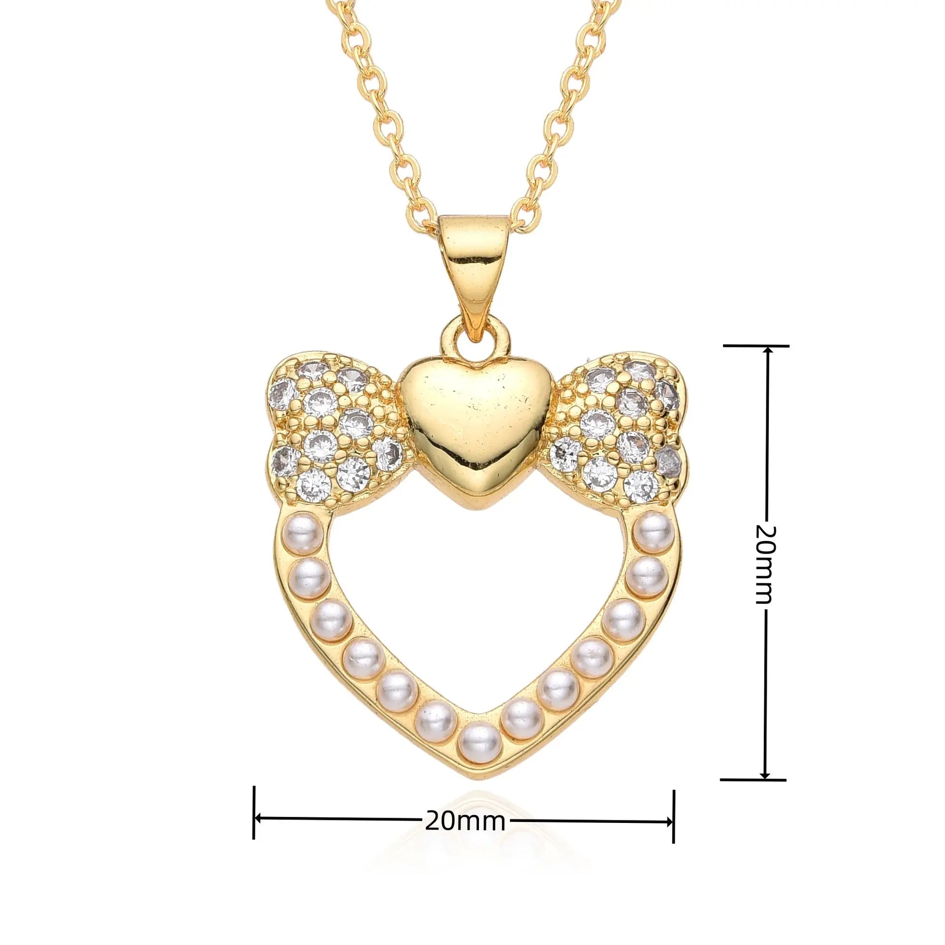 European and American minimalist zircon micro inlaid heart-shaped pendant necklace for women INS niche light luxury temperament versatile love collarbone chain AQP-STORE