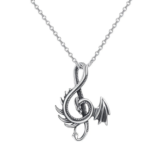 2023 Cross border New Jewelry Alloy Note Dragon Necklace THE DRAGON European and American Dragon Pendant Hot Selling Wholesale AQP-STORE