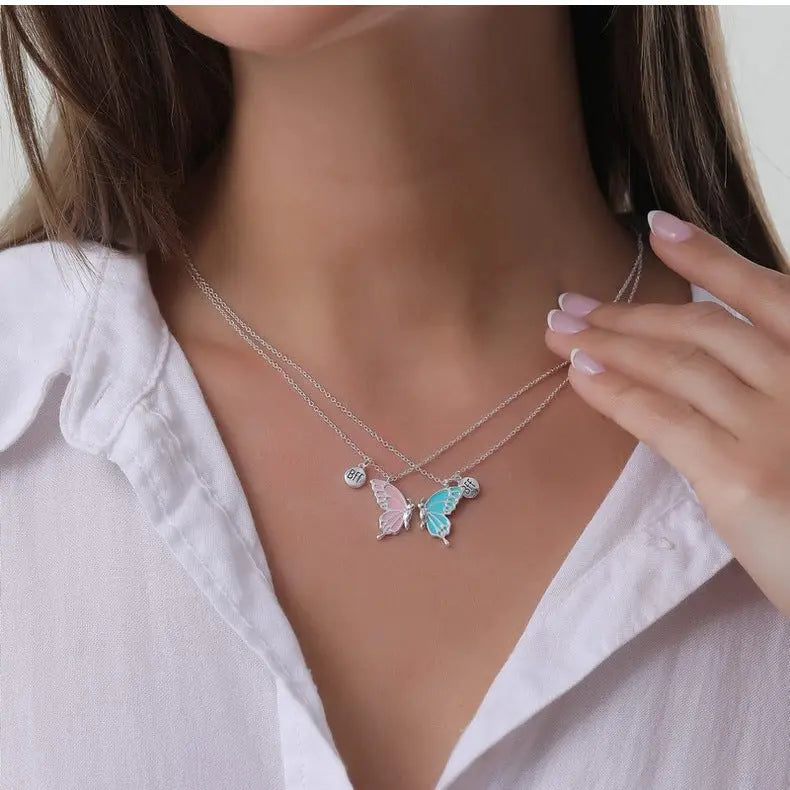 Cross border Wish Butterfly BFF Necklaces from Europe and America AQP-STORE