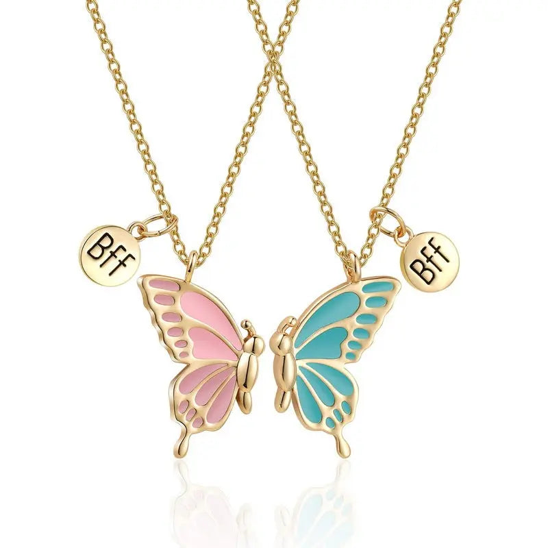 Cross border Wish Butterfly BFF Necklaces from Europe and America AQP-STORE