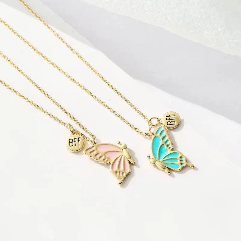 Cross border Wish Butterfly BFF Necklaces from Europe and America AQP-STORE