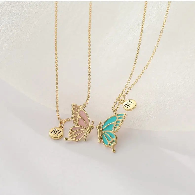 Cross border Wish Butterfly BFF Necklaces from Europe and America AQP-STORE
