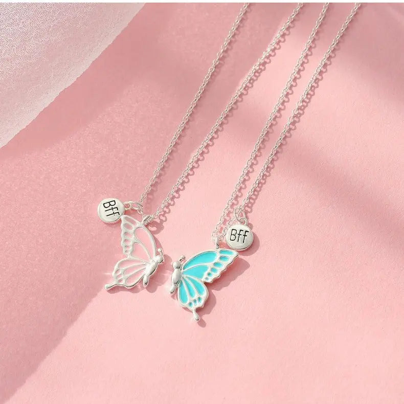 Cross border Wish Butterfly BFF Necklaces from Europe and America AQP-STORE