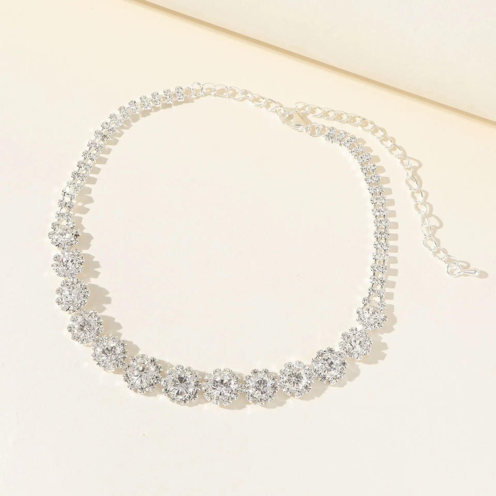 2023 New Cross border Popular Jewelry Set Luxury Wedding Women's Jewelry Round Water Diamond Necklace Earnail Set AQP-STORE