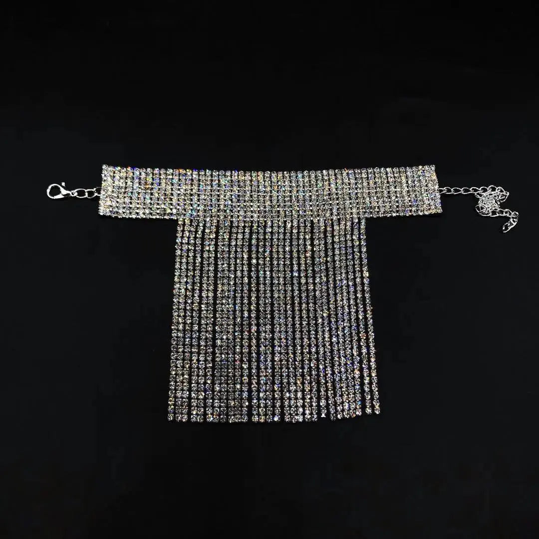 Fashionable claw chain with diamond tassels, adjustable ankle chain, women's jewelry, rhinestone foot rings, sexy bride gift foot accessories AQP-STORE