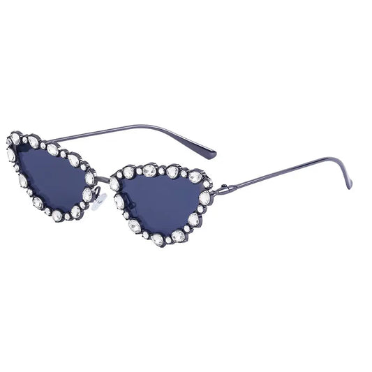 European and American diamond-encrusted sunglasses for women, high-end, personalized cat-eye sunglasses, cross-border sunglasses wholesale AQP-STORE