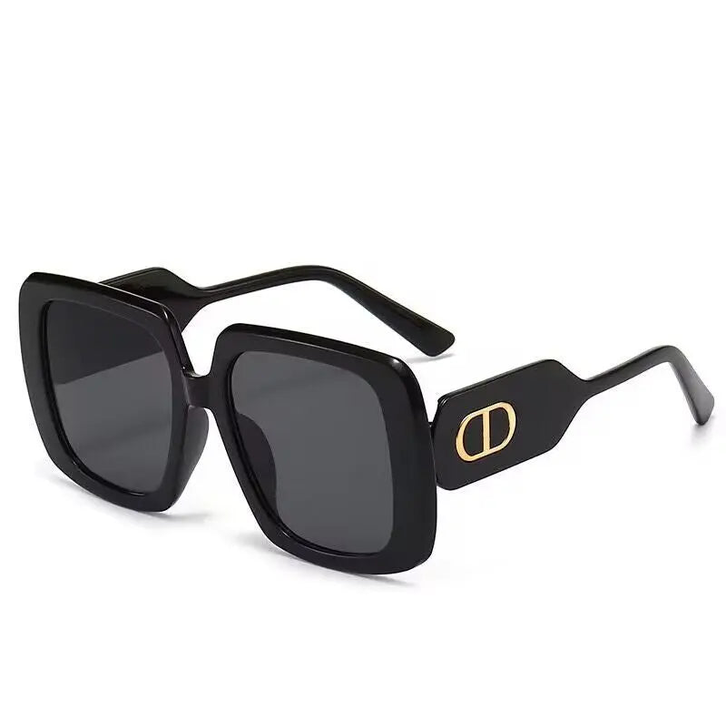 European and American trendy large square frame sunglasses Internet celebrity trendy wear sun visor anti-UV women's high-end sunglasses AQP-STORE