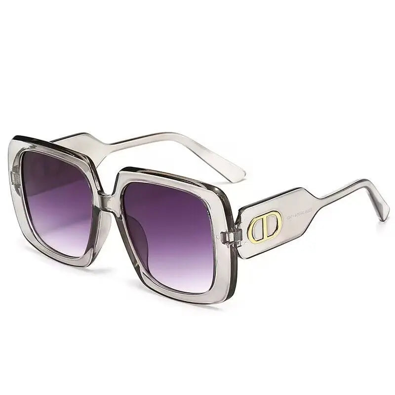 European and American trendy large square frame sunglasses Internet celebrity trendy wear sun visor anti-UV women's high-end sunglasses AQP-STORE