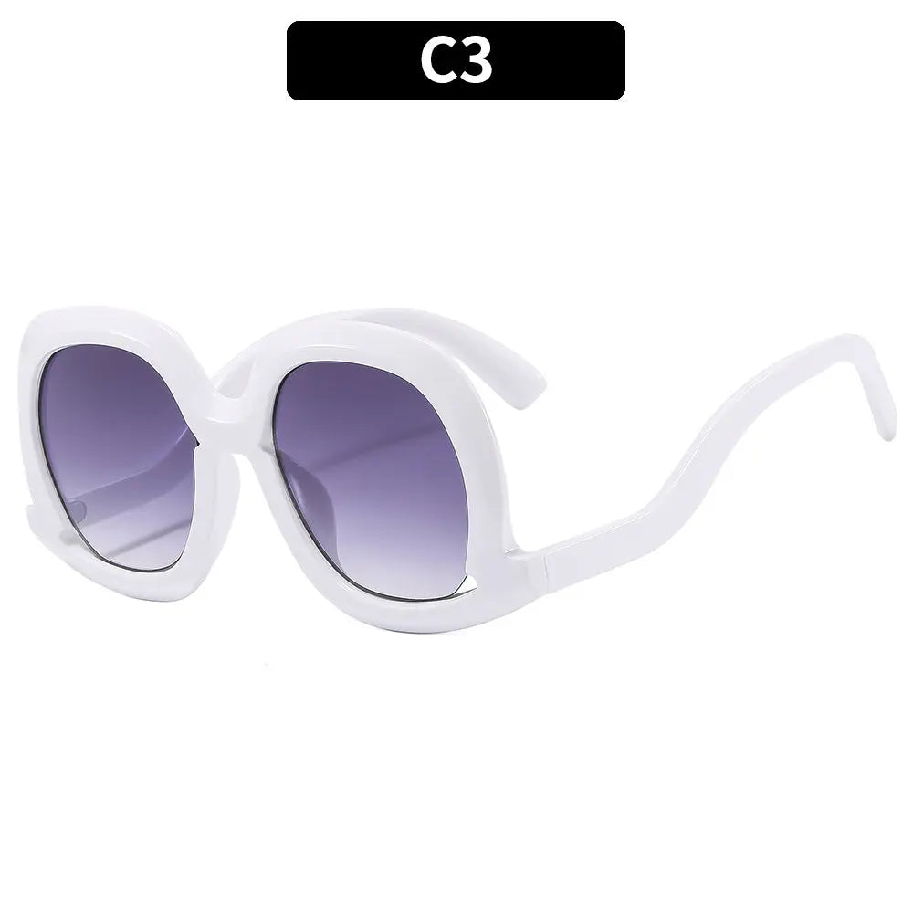 2024 New European and American Fashionable Women's Sunscreen Sunglasses Large Frame Irregular Frame Street Photography Cross-Border Sunglasses AQP-STORE