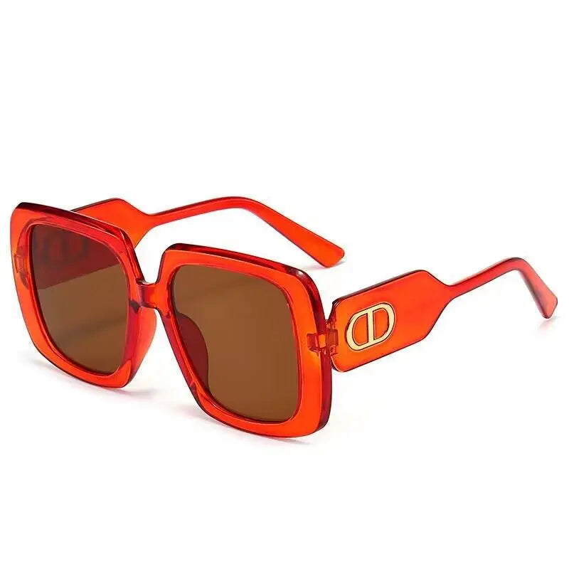 European and American trendy large square frame sunglasses Internet celebrity trendy wear sun visor anti-UV women's high-end sunglasses AQP-STORE