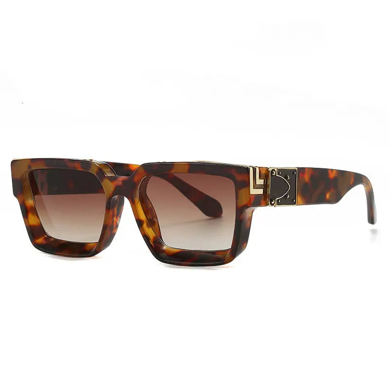 Millionaire square frame sunglasses 86367 European and American color men's and women's sunglasses cross-border modern fashion sunglasses AQP-STORE