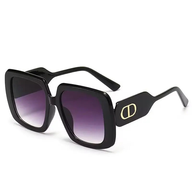 European and American trendy large square frame sunglasses Internet celebrity trendy wear sun visor anti-UV women's high-end sunglasses AQP-STORE