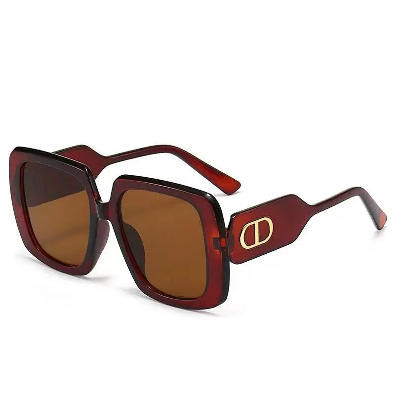 European and American trendy large square frame sunglasses Internet celebrity trendy wear sun visor anti-UV women's high-end sunglasses AQP-STORE