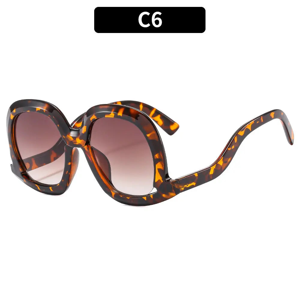 2024 New European and American Fashionable Women's Sunscreen Sunglasses Large Frame Irregular Frame Street Photography Cross-Border Sunglasses AQP-STORE