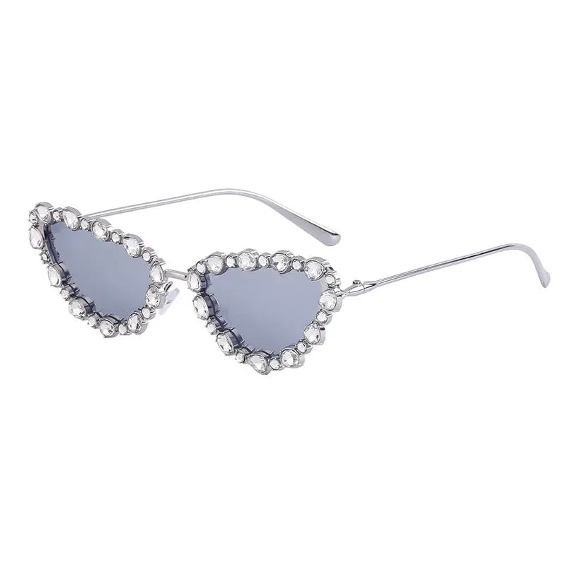 European and American diamond-encrusted sunglasses for women, high-end, personalized cat-eye sunglasses, cross-border sunglasses wholesale AQP-STORE