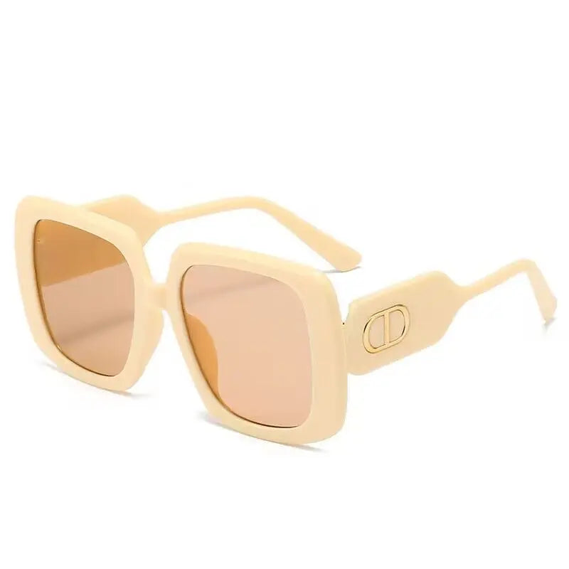 European and American trendy large square frame sunglasses Internet celebrity trendy wear sun visor anti-UV women's high-end sunglasses AQP-STORE