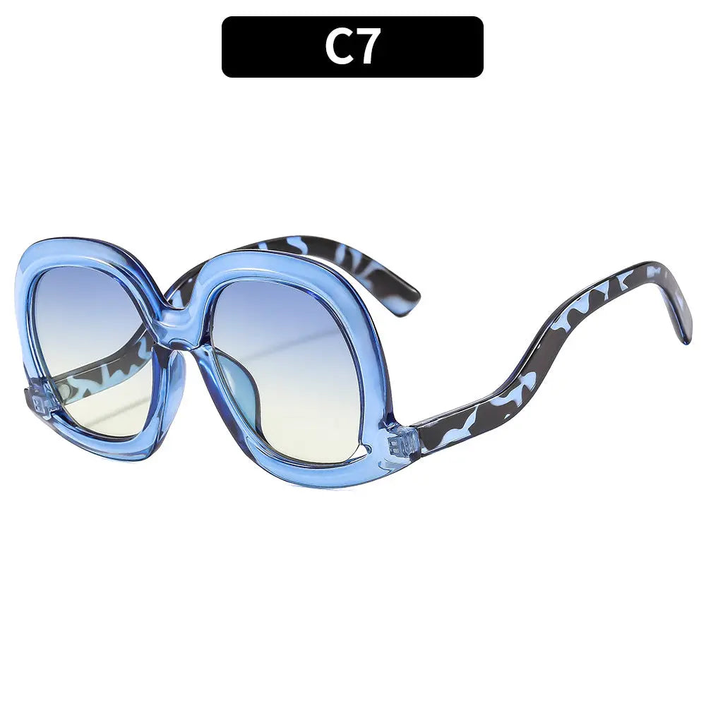 2024 New European and American Fashionable Women's Sunscreen Sunglasses Large Frame Irregular Frame Street Photography Cross-Border Sunglasses AQP-STORE